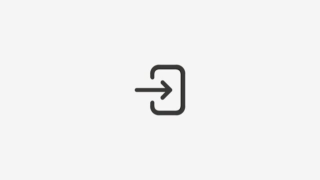 Login icon with arrow entering door symbol representing access entrance and user interface element.