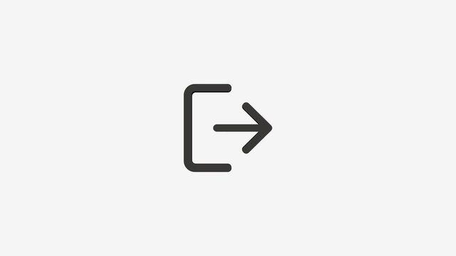 Exit sign icon animation showing motion in simple graphic design for business.