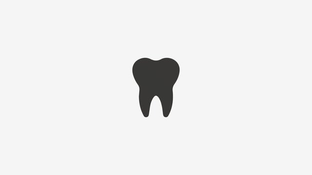 Single molar tooth icon animation clean background dental health care concept healthcare medical graphic.