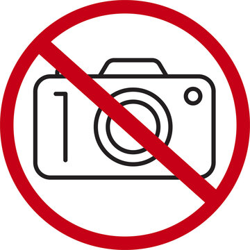 No photography allowed camera sign icon isolated on transparent background