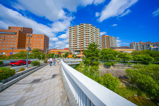 宝来橋と街並み 兵庫県宝塚市