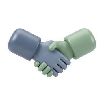 3d rendered icon of two hands performing a business handshake gesture transparent background