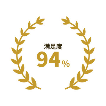 満足度94%の金の月桂冠バッジ（ランキング・実績訴求・広告バナーに使える販促素材）