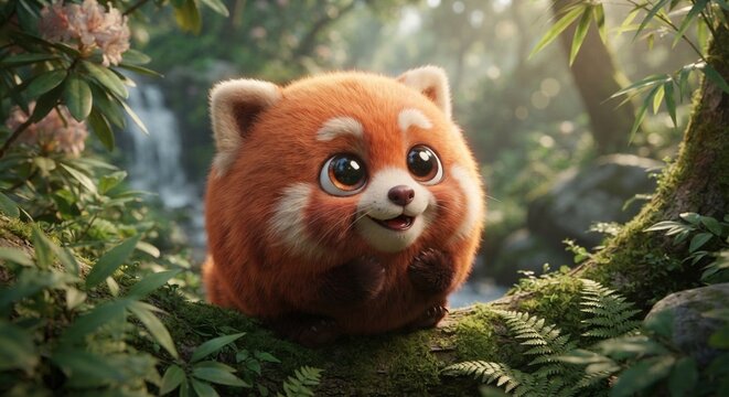 red panda in tree