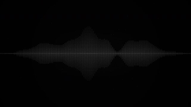 Abstract sound wave visualization on dark background.