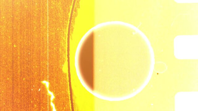Vintage Film Burns and Punch Hole Transition with Dust Scratches and Light Leaks Overlay for Video Editing