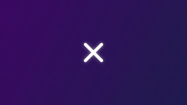 Minimalist glowing white hamburger menu icon animation for mobile app or website navigation interface on dark purple gradient background, seamless loop motion graphics asset.