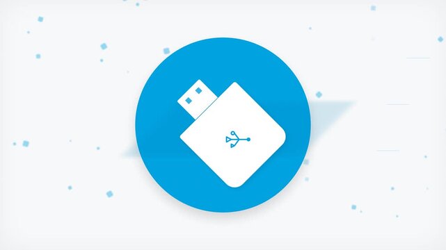 Modern USB Flash Drive Floating Animation.