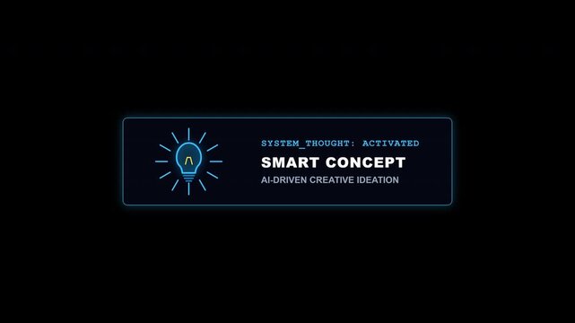 Glowing smart concept and ideation banner with light bulb on alpha channel