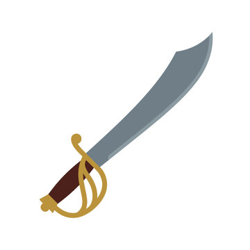 Pirate sword cutlass vector illustration isolated on white