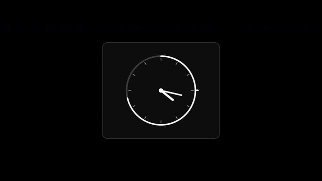 Minimalist smartwatch clock faces ticking and timer icons on alpha channel