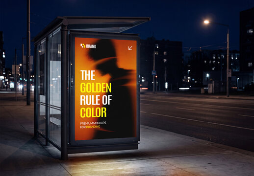 Bus Stop Advertising Poster Mockup