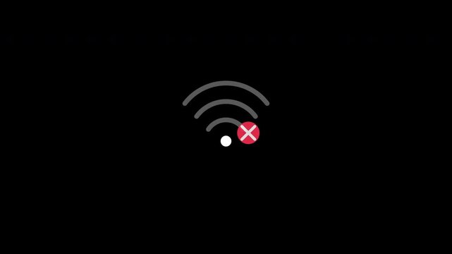 Wifi disconnected symbol indicating connection error on transparent background