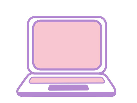 かわいいノートパソコンのアイコンイラスト