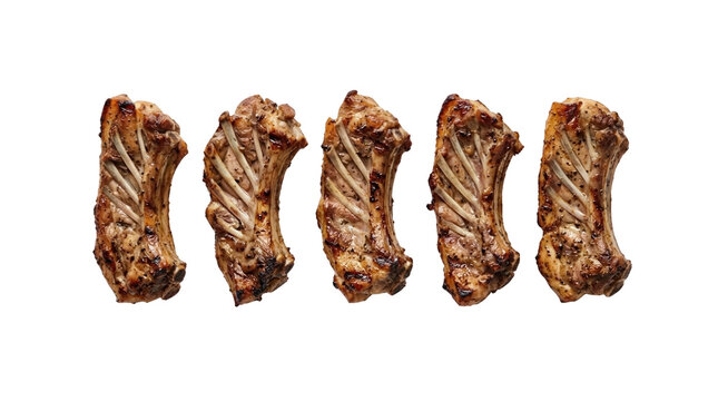 Grilled Meat Ribs Arrangement, featuring grilled ribs, cuisine, food, bbq, savory, delicious, carnivore, culinary, gourmet, protein, barbecue, smoky, restaurants