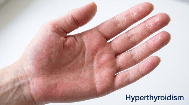 Sweaty human palm displaying symptoms of hyperhidrosis or excessive moisture on skin texture
