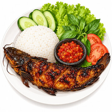 roasted lele fish with vegetables