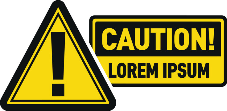 Caution icon vector sign warning symbol frame with triangle