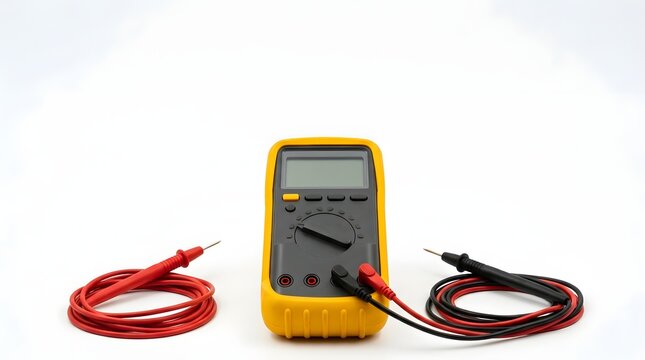 Compact Digital Multimeter with Red and Black Probes