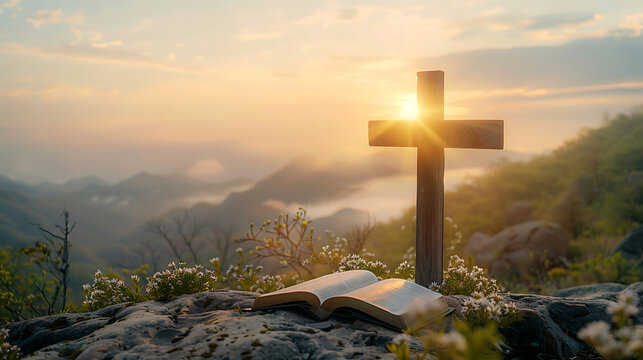 cross in the mountains