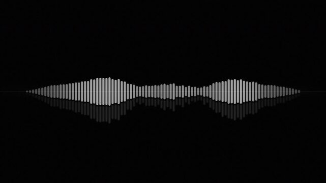 Abstract soundwave visualization on dark background.