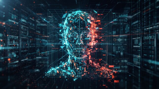 Futuristic deepfake detection using AI pixel analysis to reveal digital manipulation, synthetic media artifacts and visual authenticity inconsistencies.
