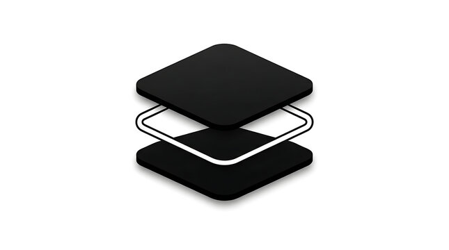 Modern 3d mobile phone app icon stack