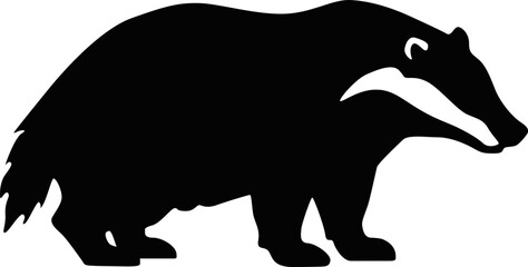 Badger Silhouette Standing Side View © Wahyu