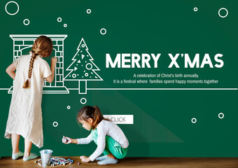 Fototapeta premium Merry Christmas Santa Clause Festive Holiday Concept