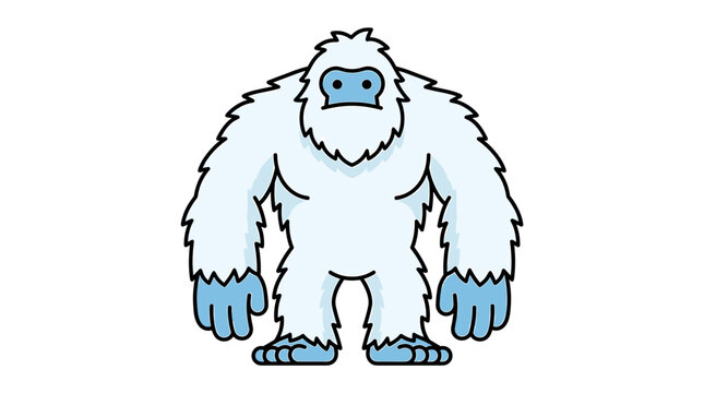 White yeti abominable snowman cartoon