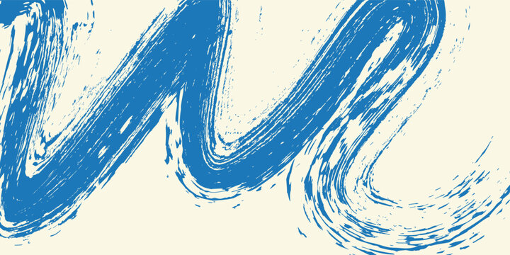 Grunge grainy biru sikat stroke dengan tekstur semprot. Tangan digambar tanda bahaya 