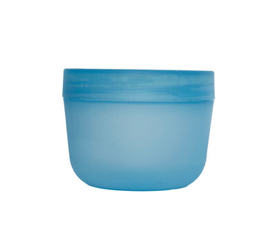 Blank Frosted Blue Cosmetic Cream Jar Mockup Isolated PNG