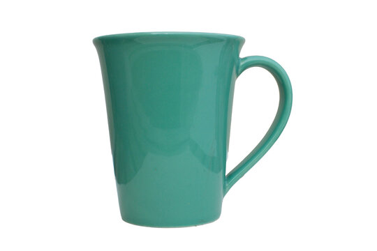 Blank Teal Ceramic Coffee Mug Mockup Isolated PNG