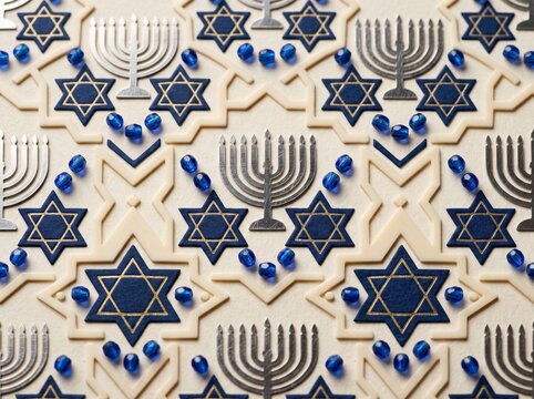 Decorative paper craft background for Hanukkah.