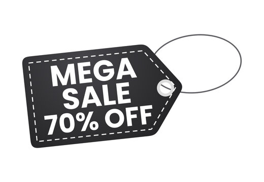 Black Black Friday Price Tag - Mega Sale 70% Off