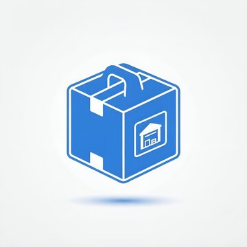 Warehouse package icon, clean UI symbol