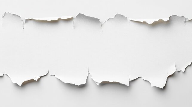 Cardboard featuring a horizontal ripped opening across the center revealing a clean white backing layer.