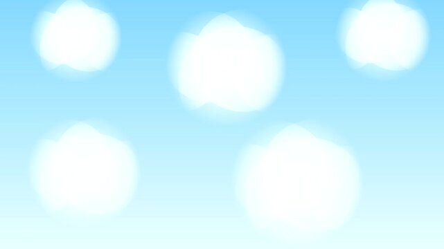 Seamless looping motion background with white clouds in blue sky