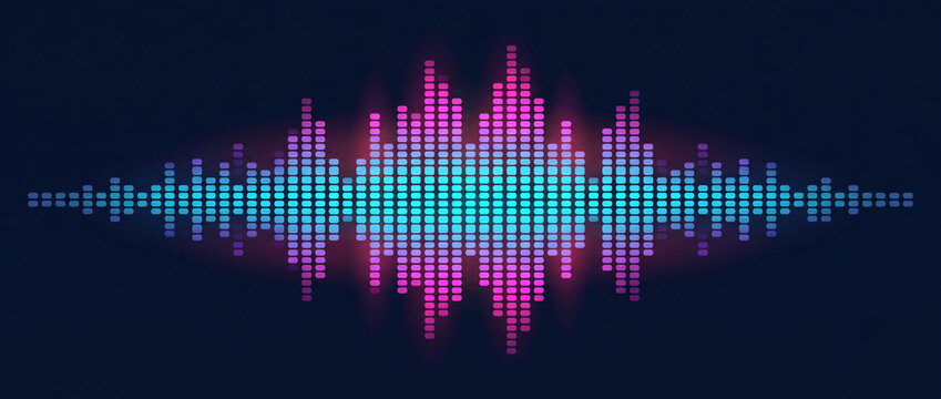 Glowing Vertical Audio Equalizer Bars