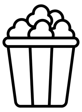 Popcorn bucket outline vector