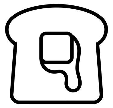 Toast slice with butter vector icon