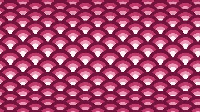 Pink and crimson overlapping scale pattern gliding like waves