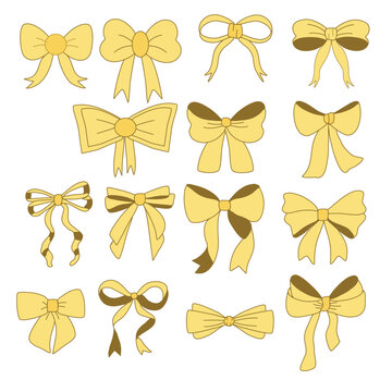 Doodle yellow ribbon collection design 