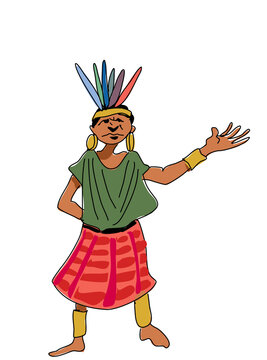 Inca de pie con mano levantada Per&uacute;