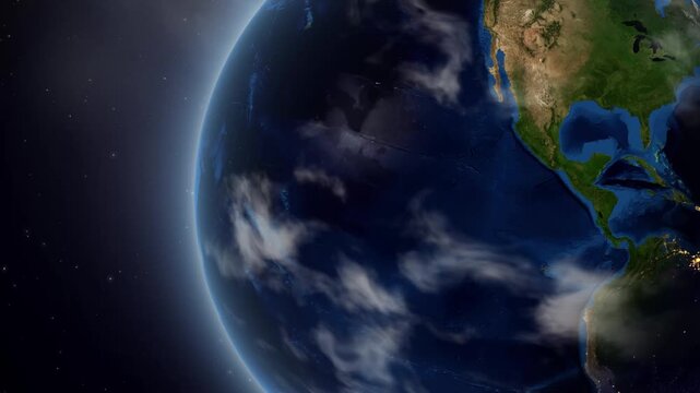 Earth Satellite Zoom In to Guyana in South America