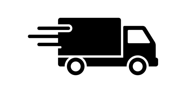 Fast delivery truck icon for shipping logistics services.