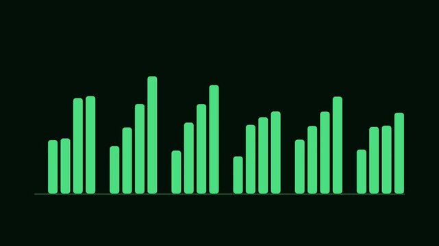 Green signal bars rising in sequence across dark screen