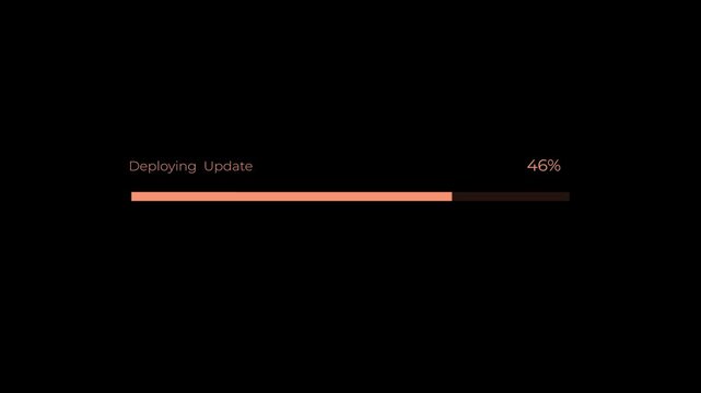 Modern deploying update progress bar concept. This progress bar representing software deployment, system updates, installation progress, and digital workflow. 