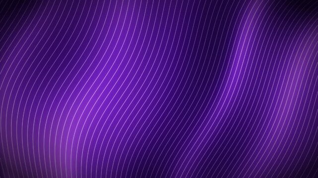 Purple Lines Smooth Flowing Elegant Abstract Wave Pattern Loop, Luxury Violet Silk Background