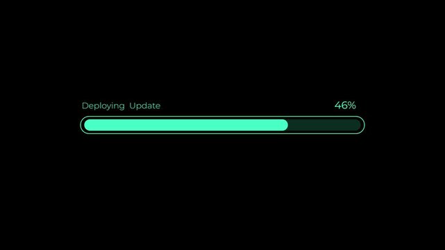 Modern deploying update progress bar concept. This progress bar representing software deployment, system updates, installation progress, and digital workflow. 